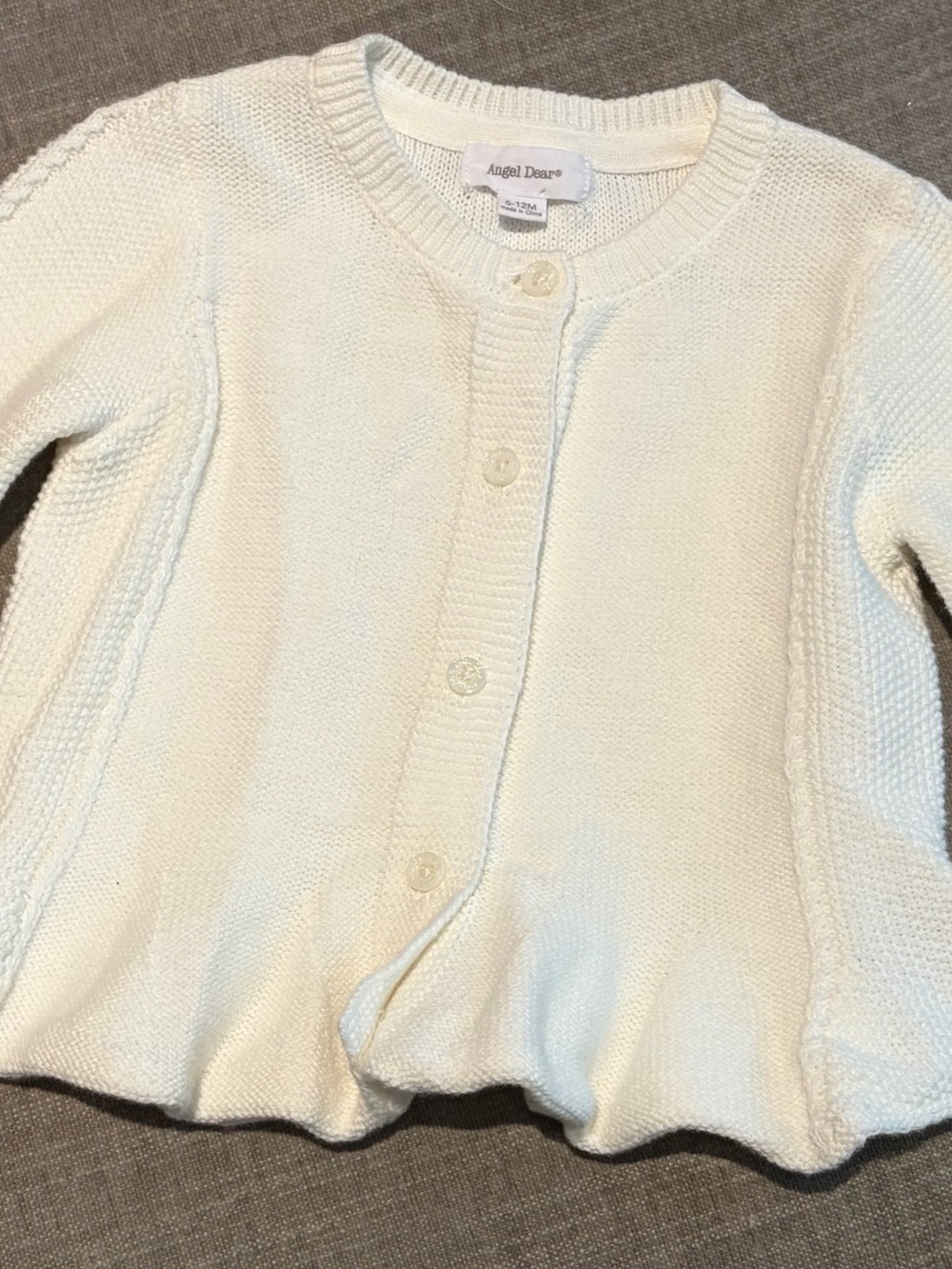 Angel Dear Cream Knit Infant Cardigan
